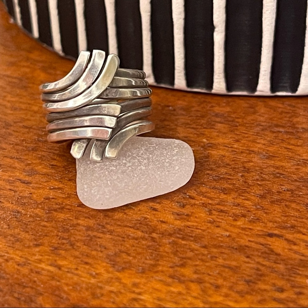 Sterling Silver Wrap Ring Adjustable Set for size 7.5